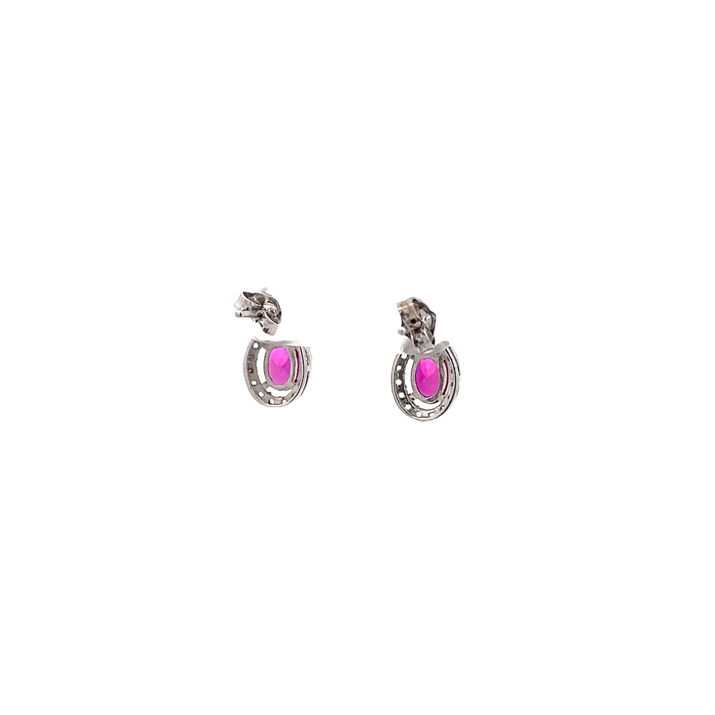 Ruby Sapphire Silver Earrings 2