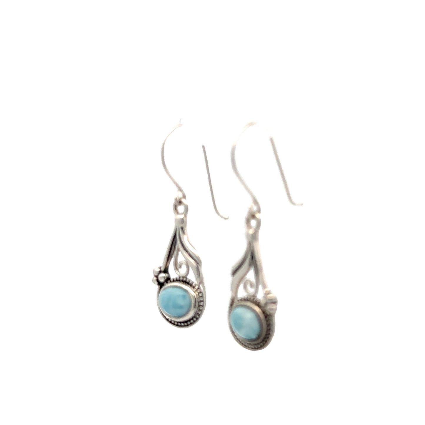 Sterling Silver Fishhook Dangles Earrings Side