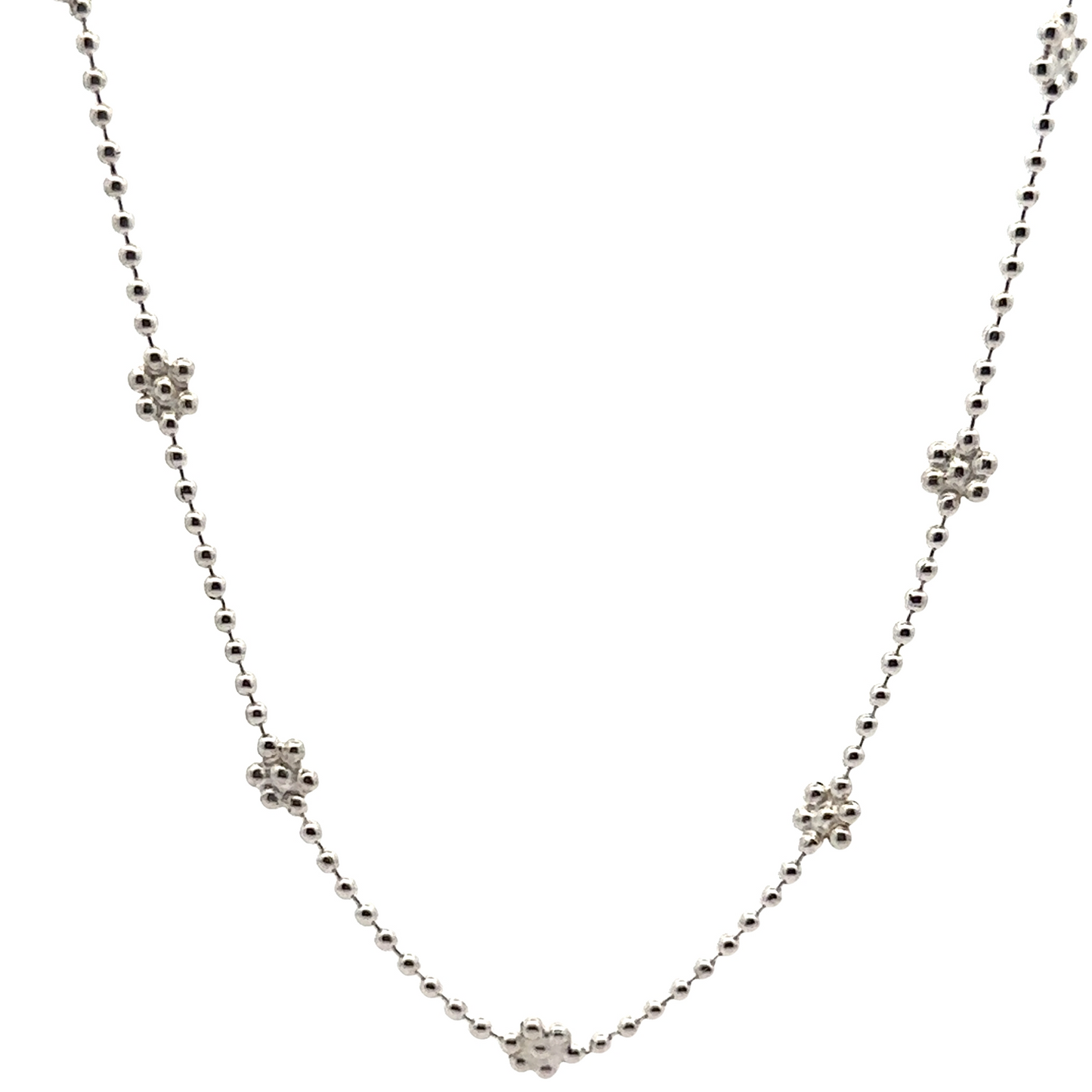 Silver bead chain necklace 2