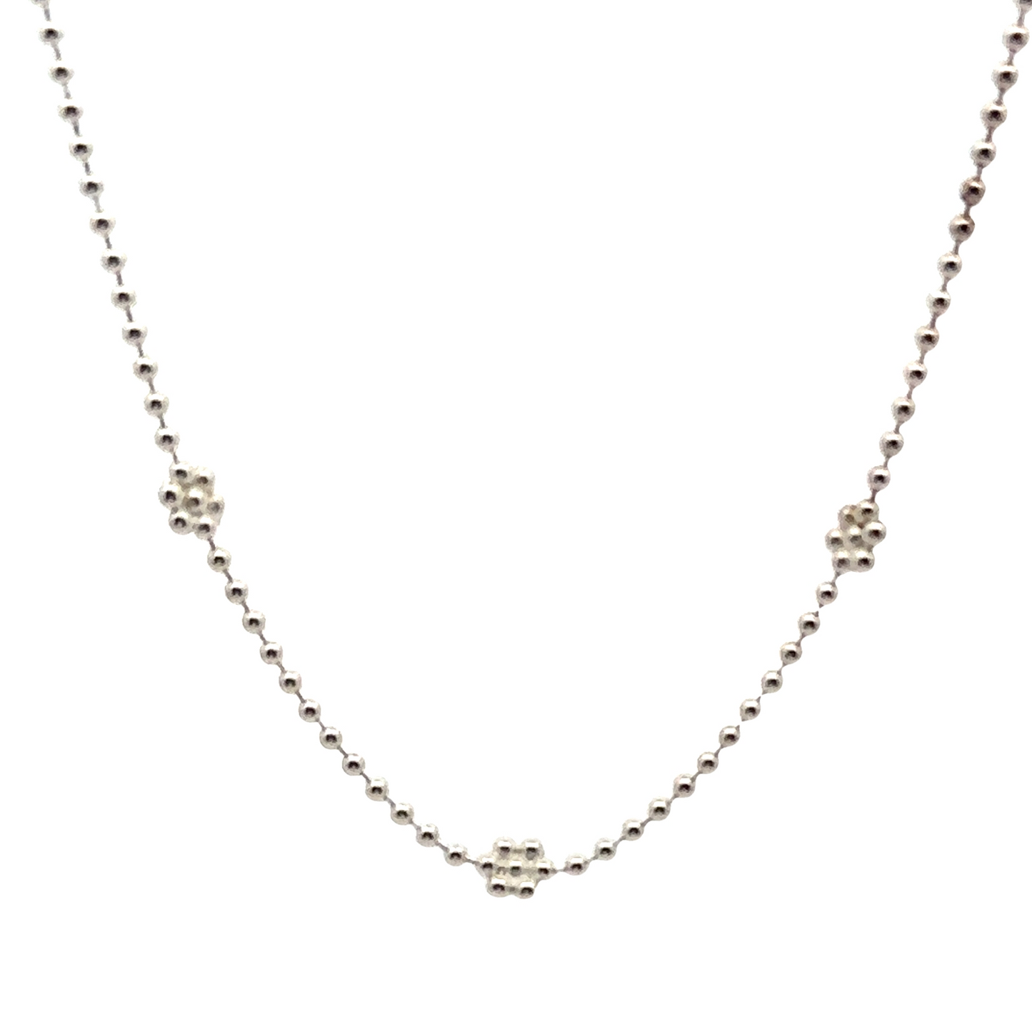 silver chain bead necklace