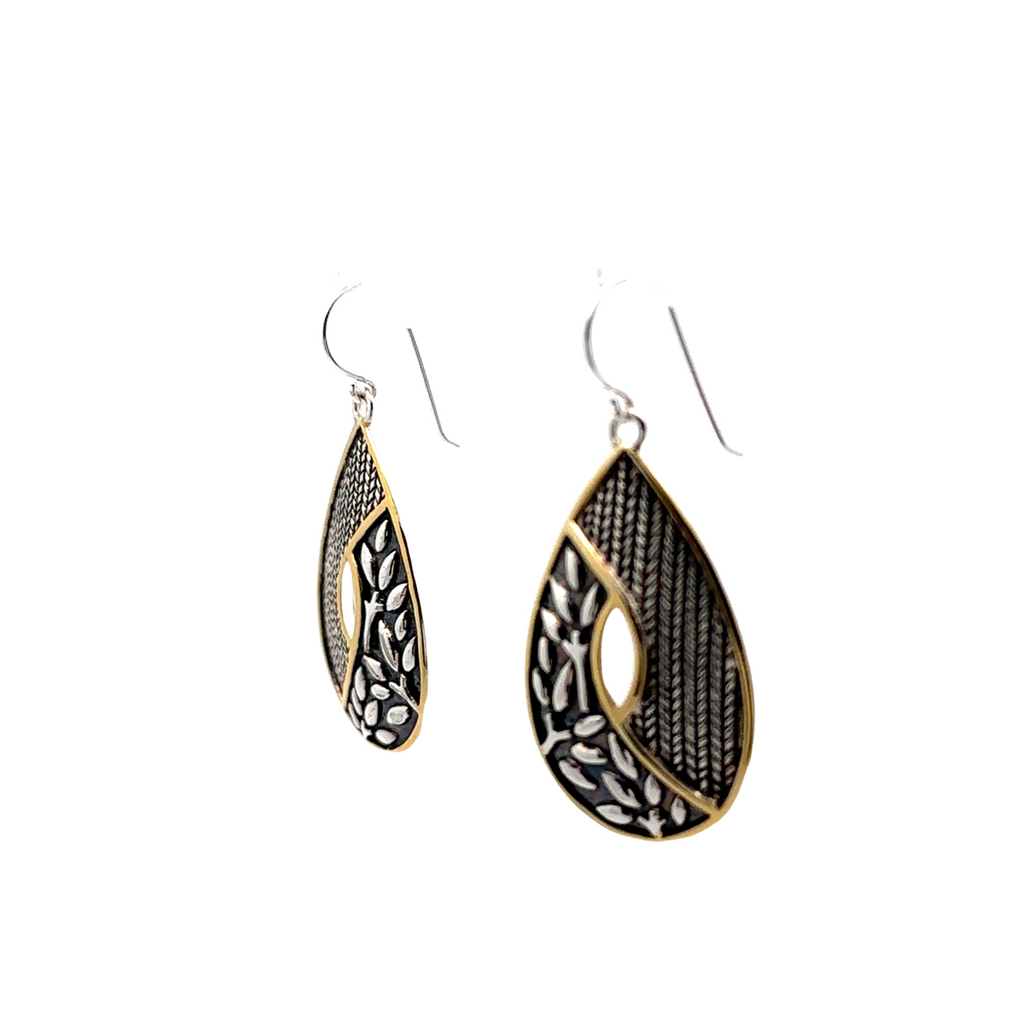 Sterling Silver Fishhook Dangles Earrings side