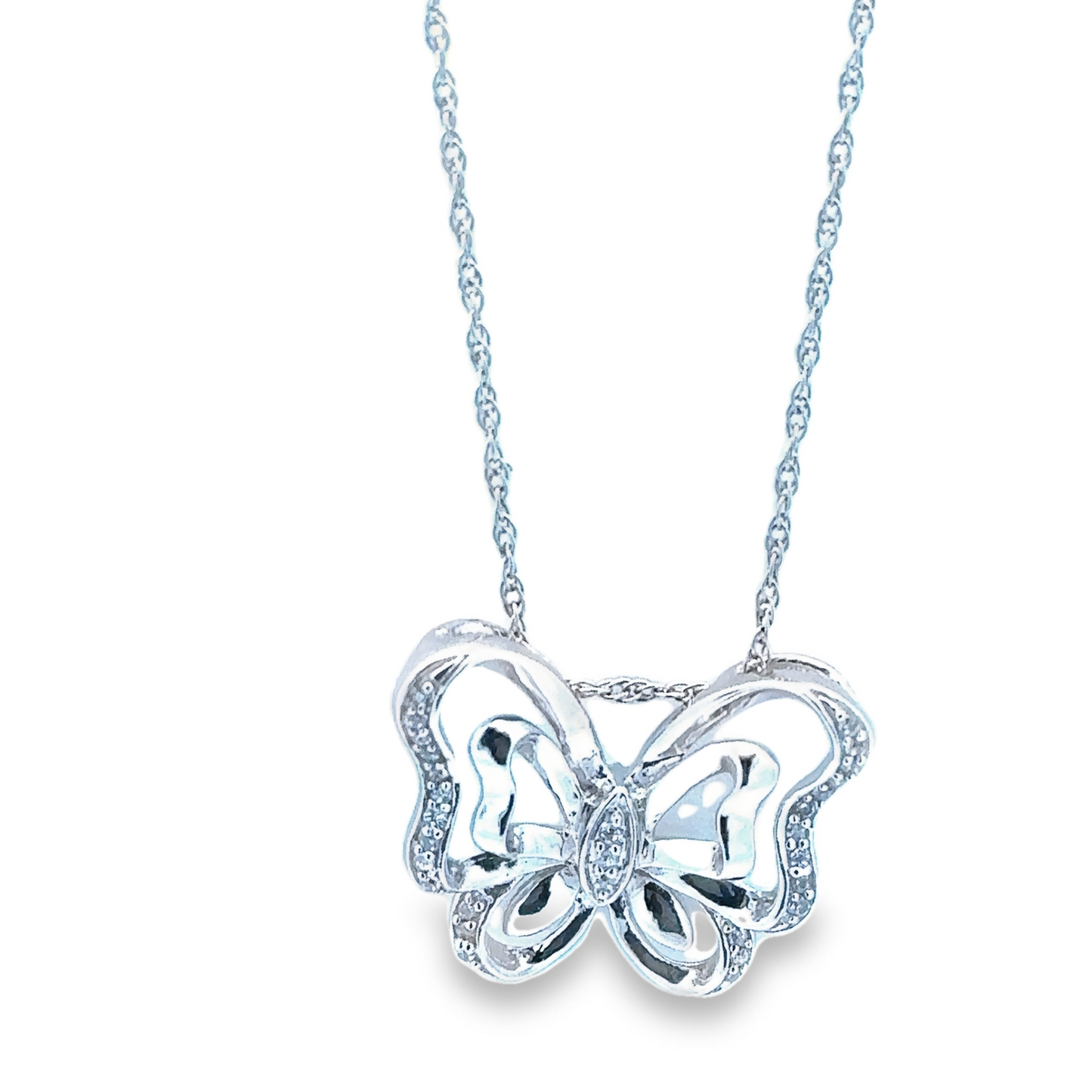 Butterfly Sapphire Sterling Silver Chain Necklace
