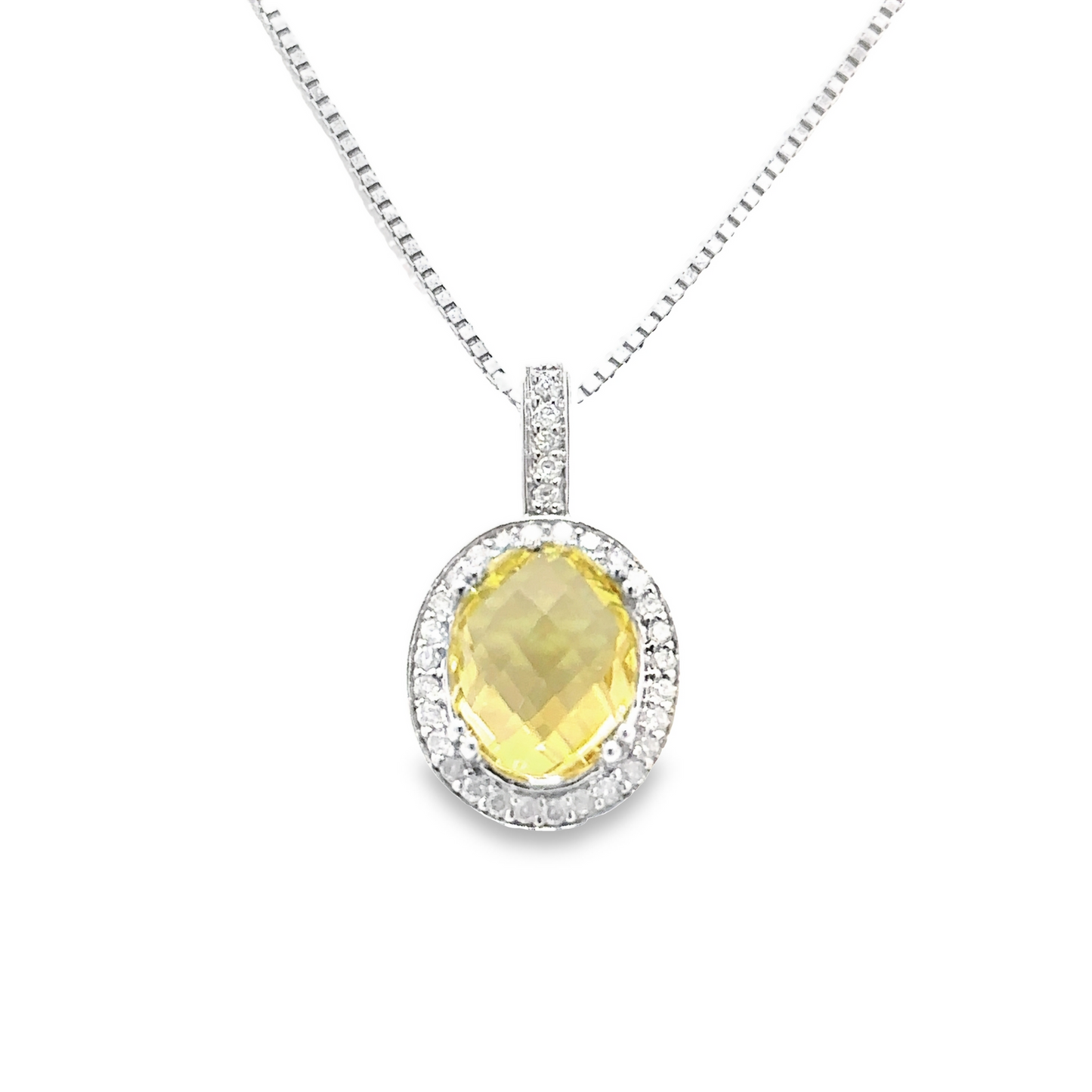 Conjunto de joyas de diamantes y cuarzo limón