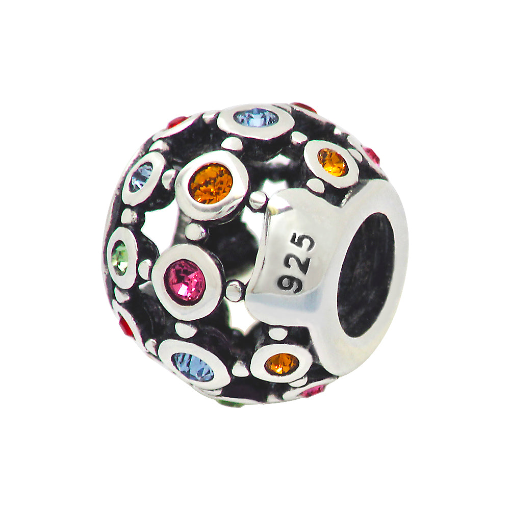 Cute Magnolia sterling silver charm for bracelets and necklaces by Jewelery4u