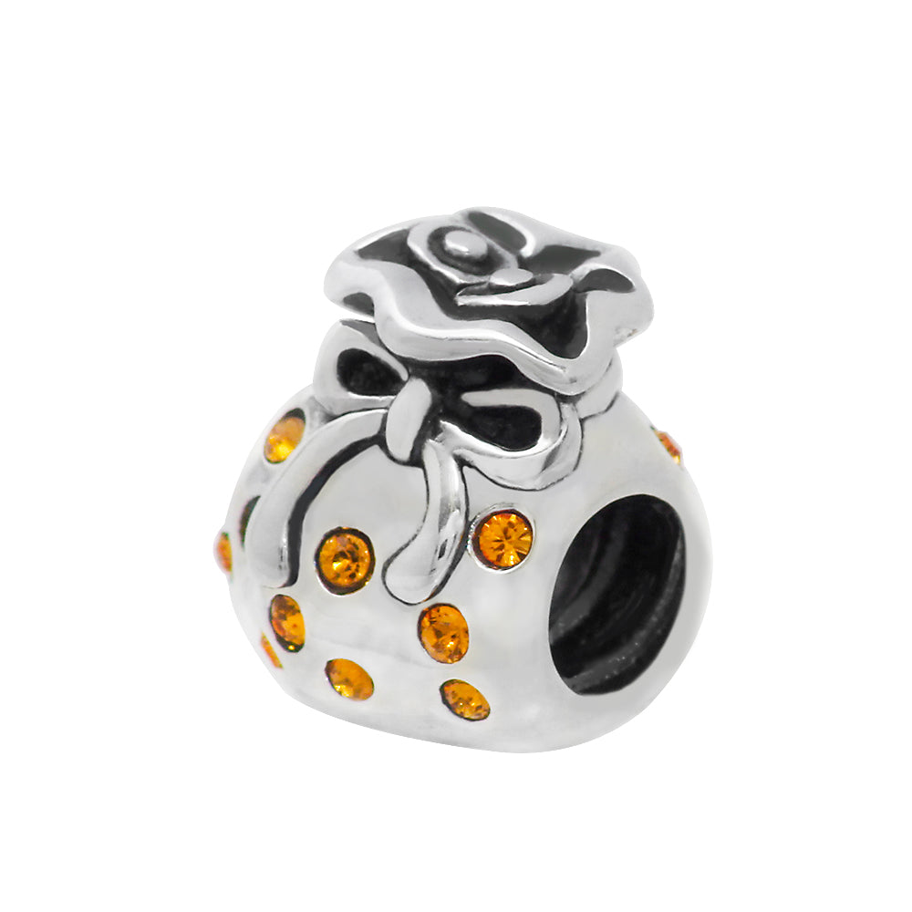 Cute Bow Tie Bag sterling silver charm for bracelets and necklaces by Jewelery4u