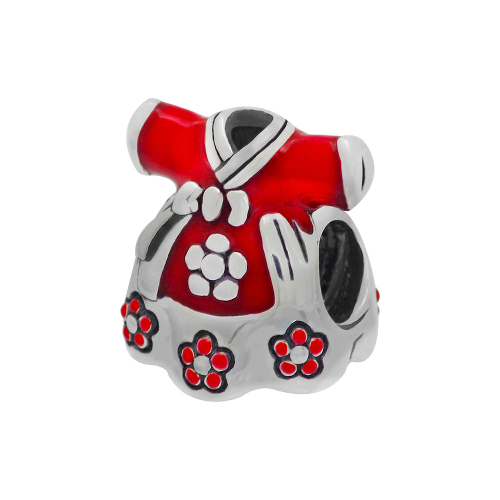 Cute Frock sterling silver charm for bracelets and necklaces by Jewelery4u