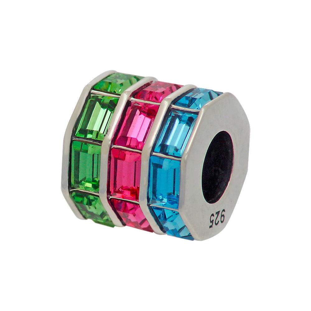 Cute Barrel sterling silver charm for bracelets and necklaces by Jewelery4u