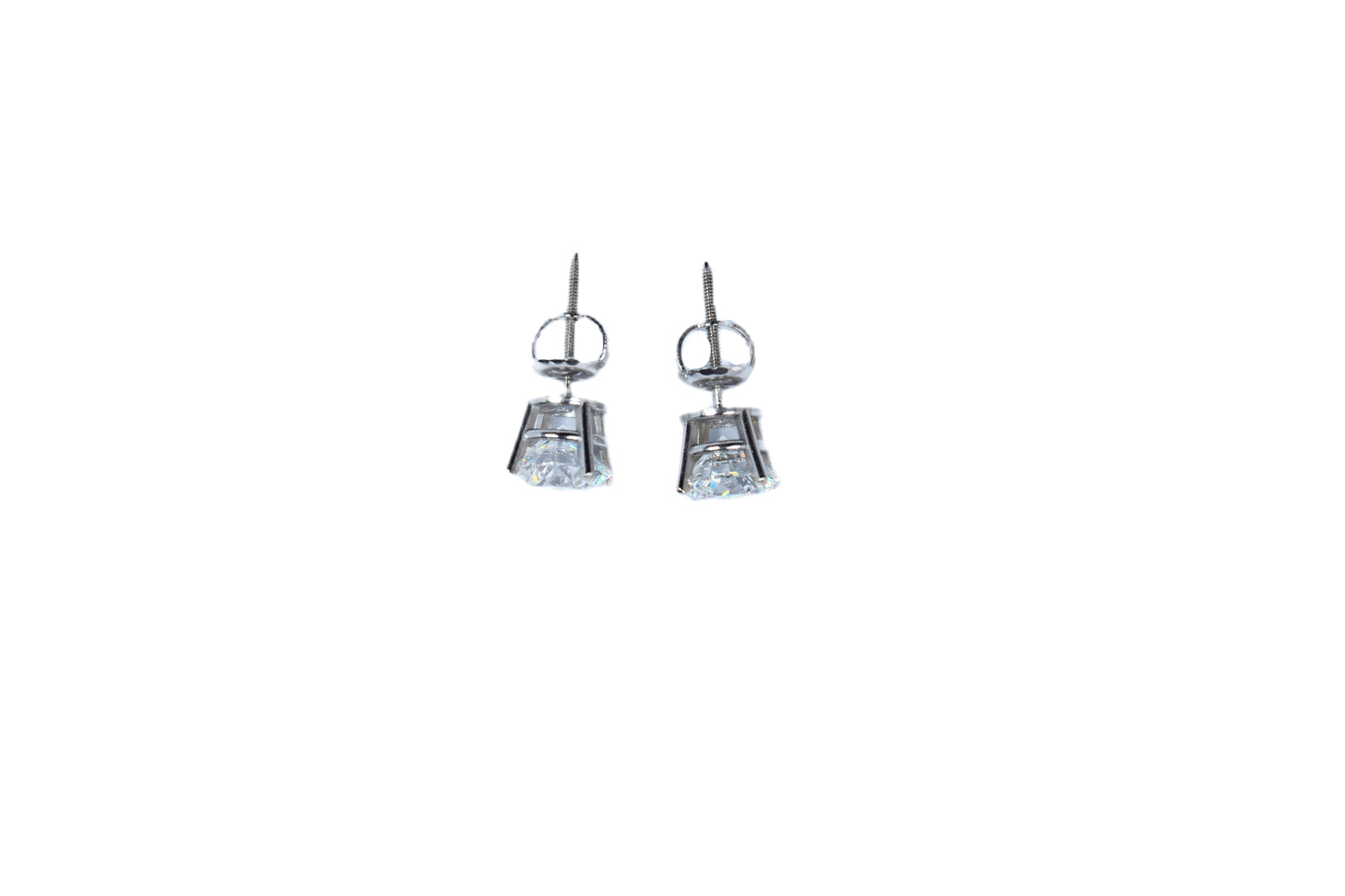 Lab Diamond gold earrings 2 studs solitaire