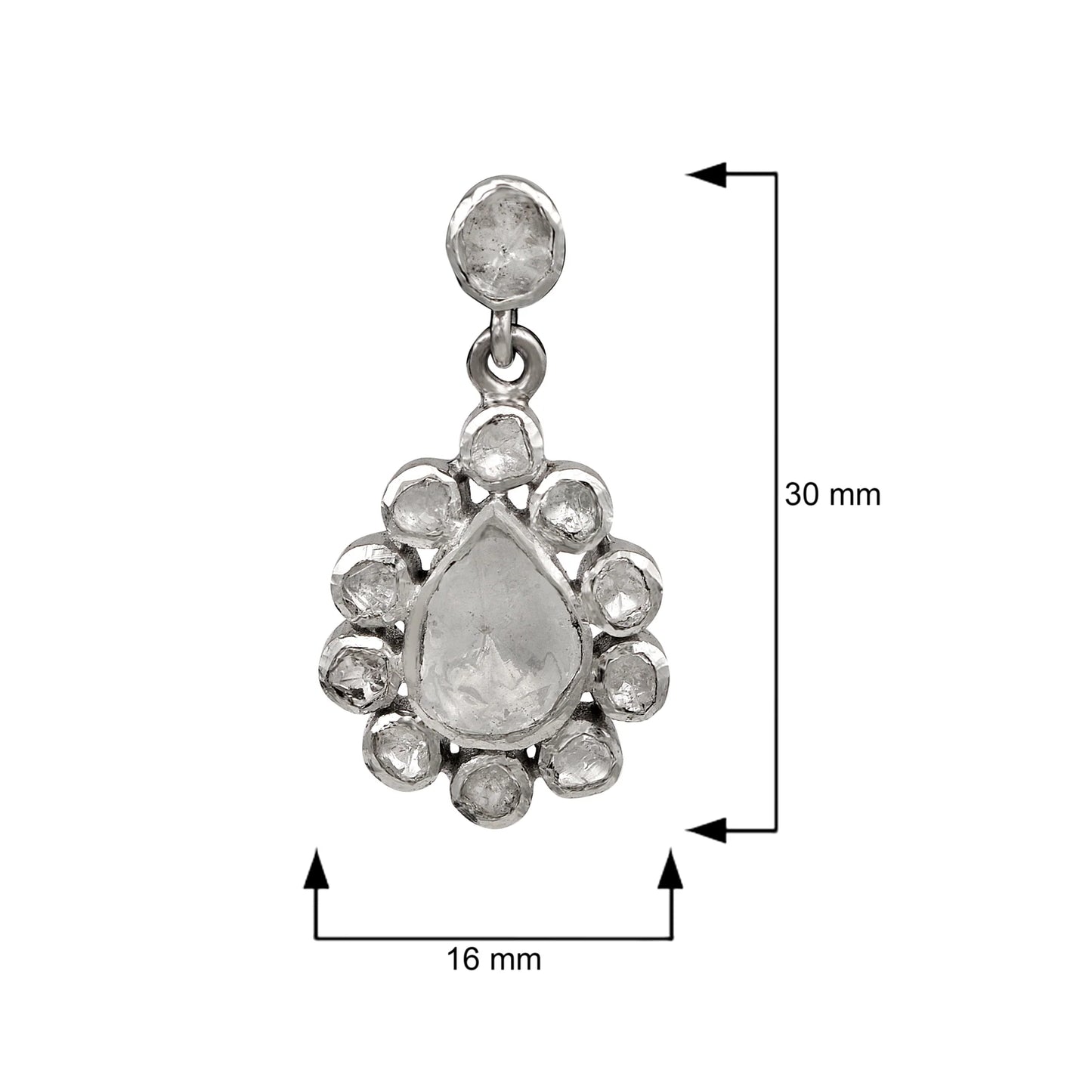 2.90ct Diamond Polki Dangle Earrings