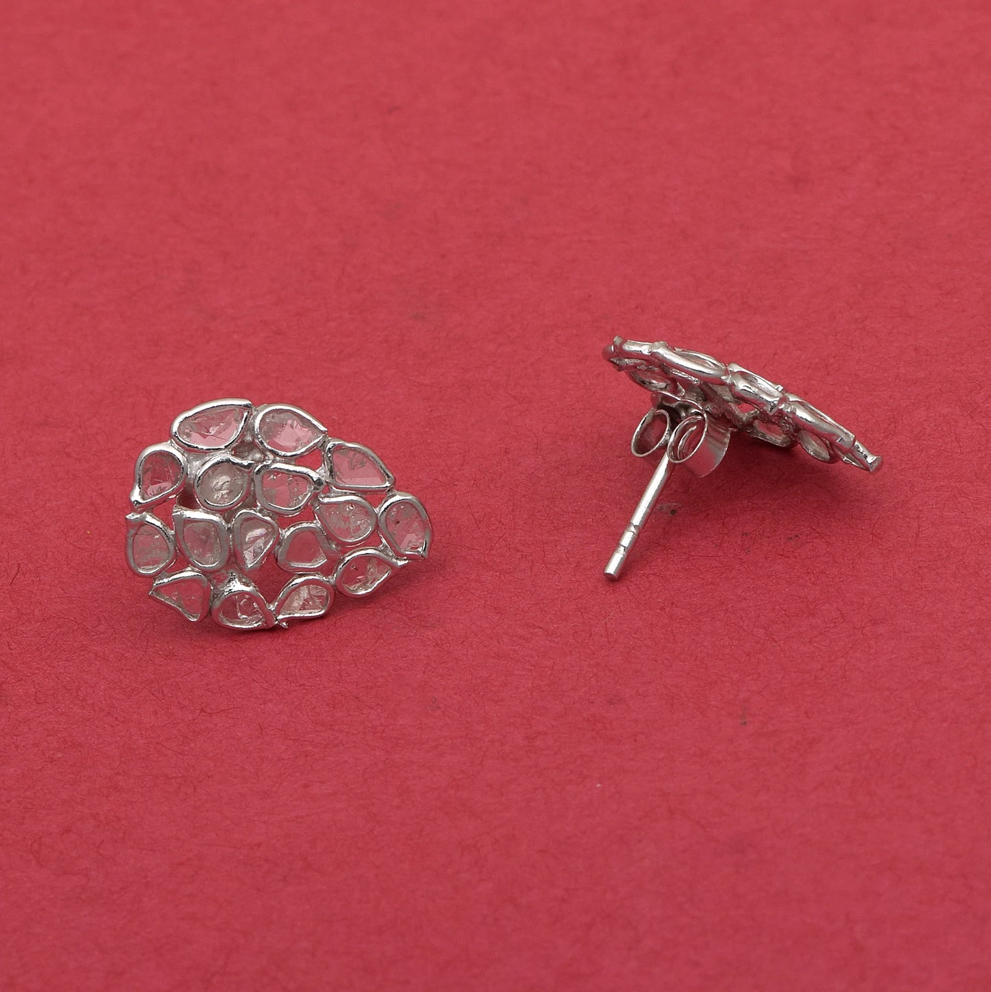 2.05ct Diamond Polki Pear Stud Earrings