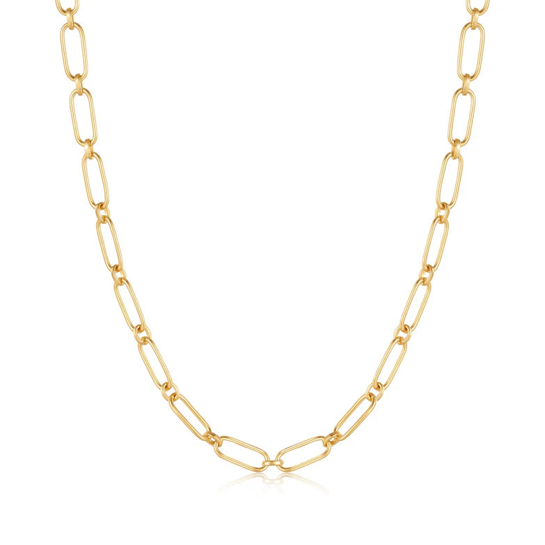 Gold Cable Connect Chunky Chain Necklace by Ania Haie