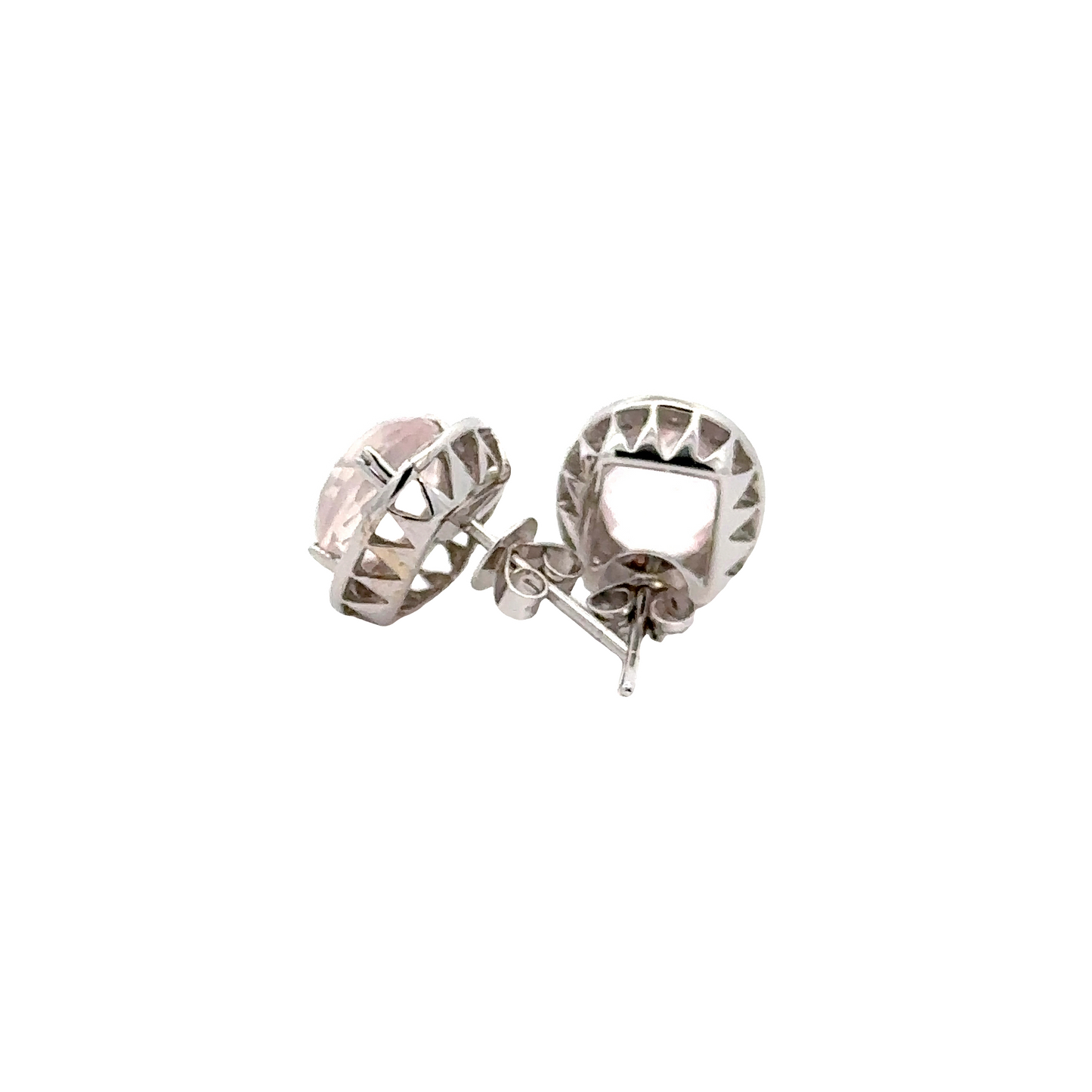 Pink Quartz Diamond gold earrings 3