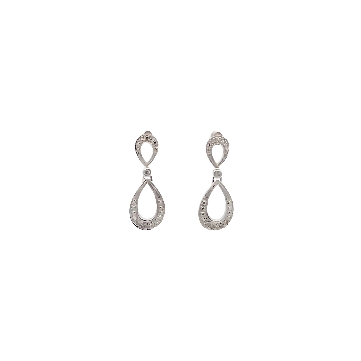 Diamond Earrings white gold Side