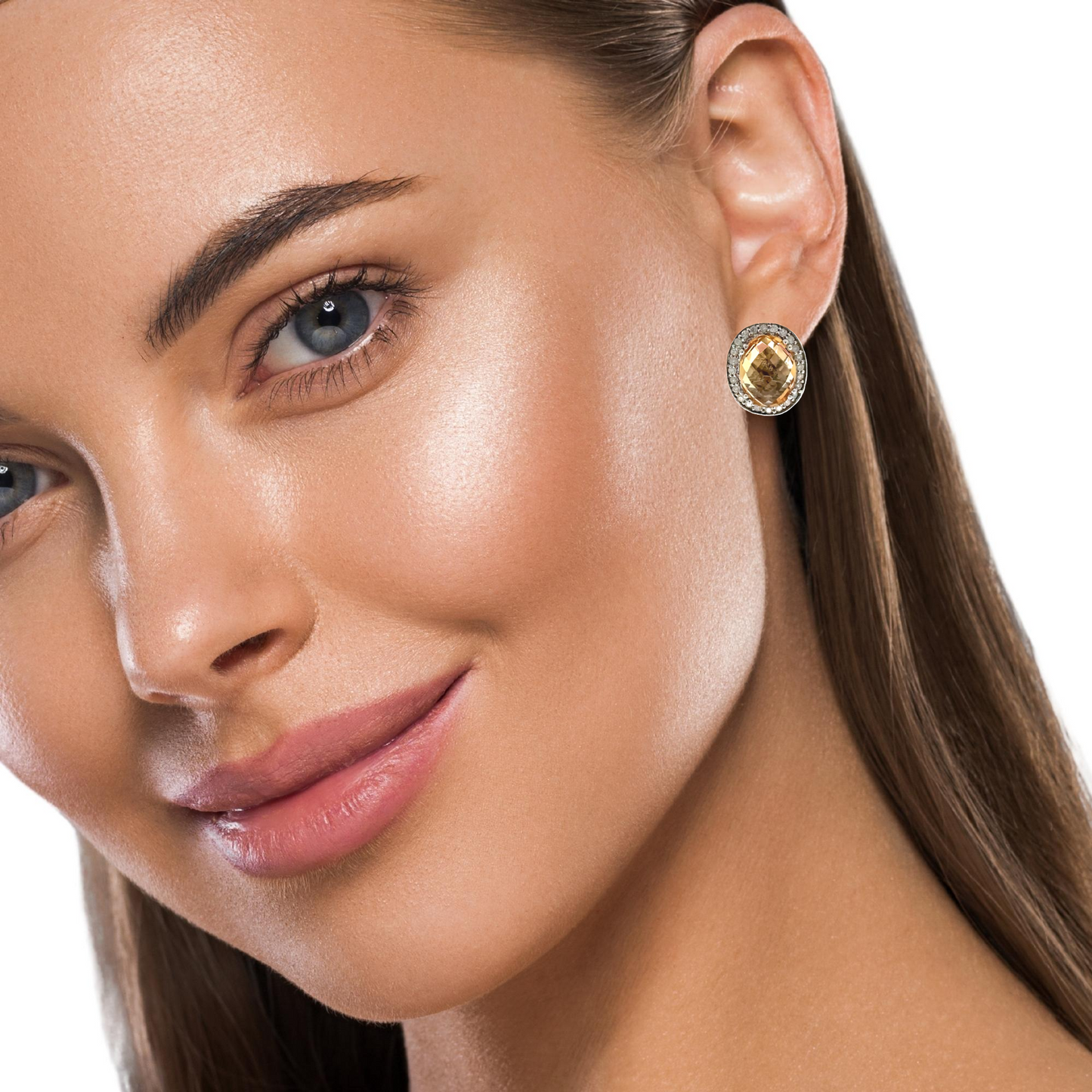 Conjunto de joyas con piedras preciosas de citrino