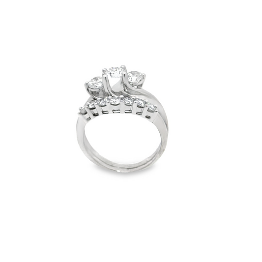 Paloma Bridal Diamond Three Stone Ring Set