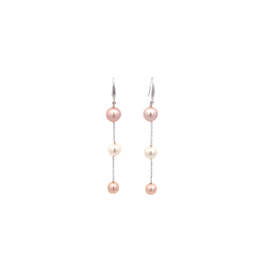 Pearl Earrings Fishhook Gold