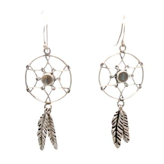 Sterling Silver Earrings dangles 1 dream catcher