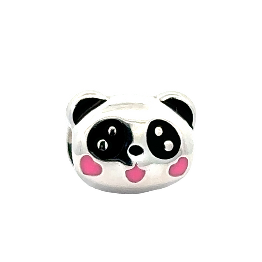 Cute Panda sterling silver charm for bracelets and necklaces by Jewelery4u