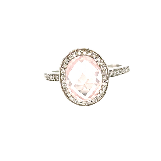 Birthstone gemstone gold diamonds rings 1 PinkQuartz