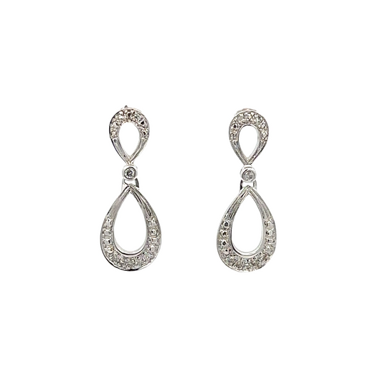 Diamond Earrings white gold Front 