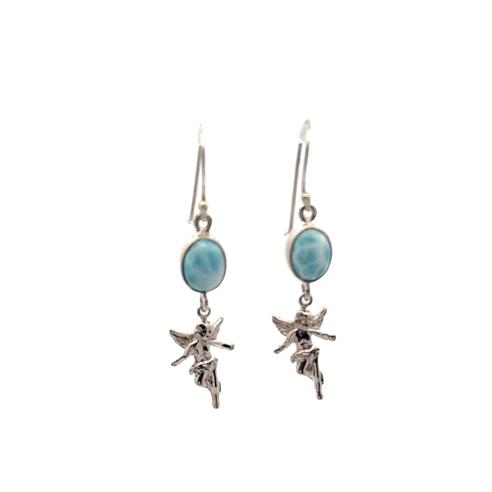 Natural Larimar Silver Earrings Dangles 4