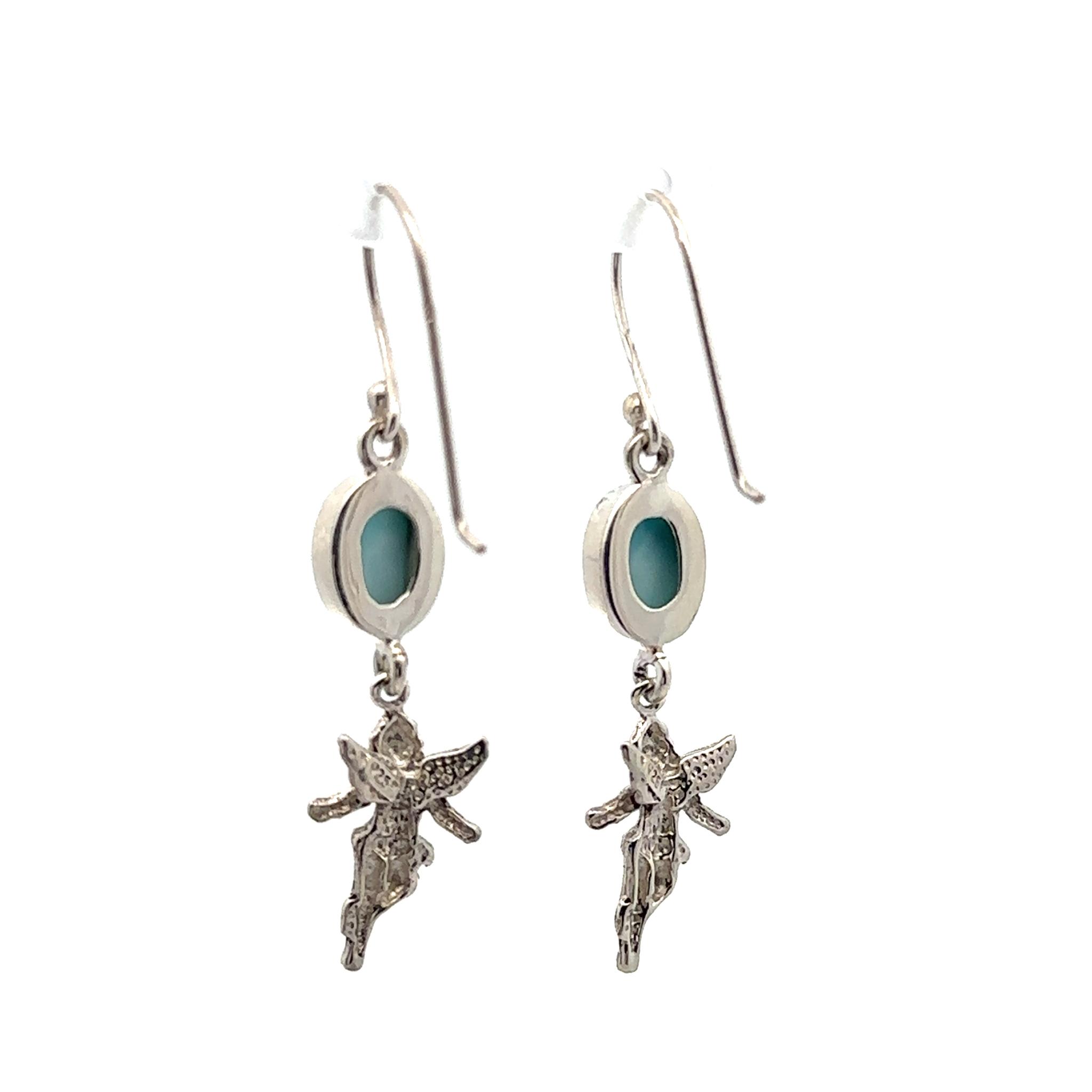 Natural Larimar Silver Earrings Dangles 3