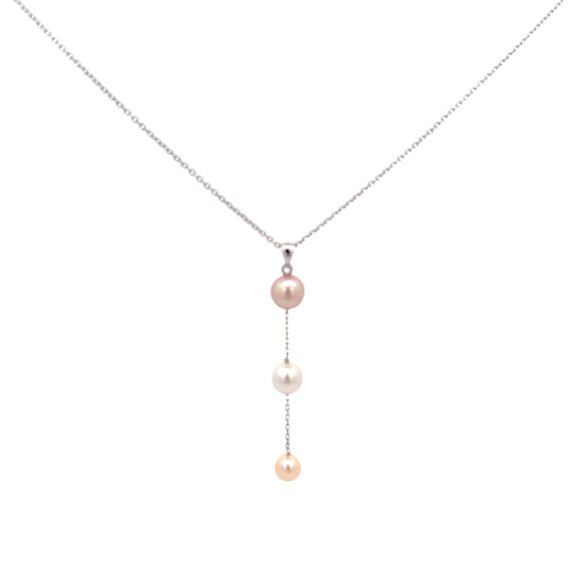 pearls gold pendant necklace 1