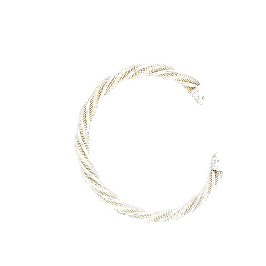 Pulsera trenzada de plata de ley Blossom