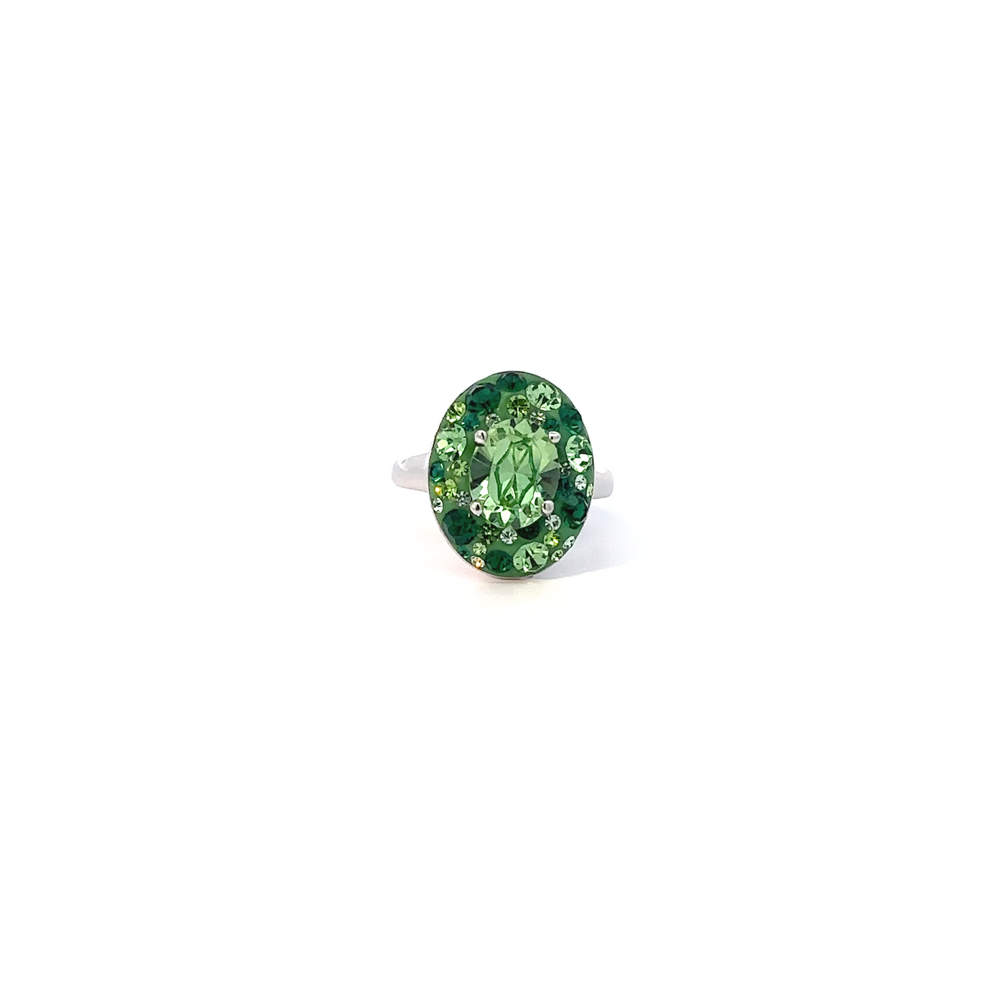 Woodleaf Green Crystal Gemstone Solitaire Ring