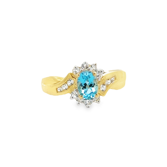 Jazzle Blue Topaz Gemstone Ring