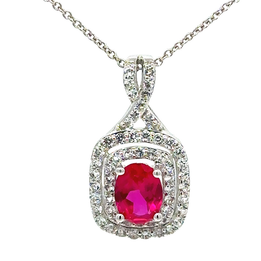 saterling silver, sapphire, ruby, pendant, necklace, chain 1