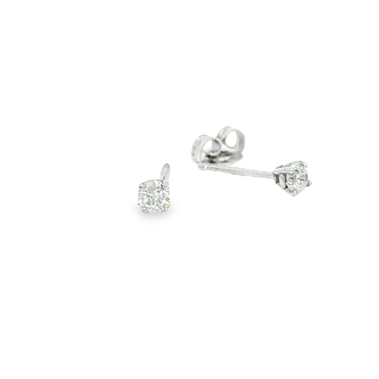 stud earrings, diamond, sterling silver,1