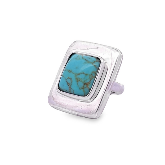 Natural Turquoise Gemstone Cocktail Ring