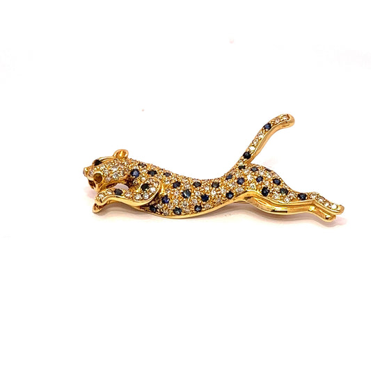 Blingy 1ct Diamond Panther Brooch