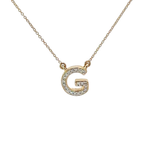 G Initial Diamond Pendant Necklace