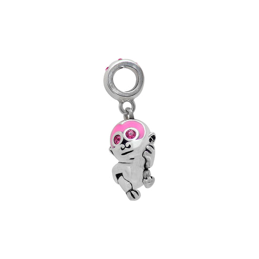 Cute Monkey sterling silver charm for bracelets and necklaces by Jewelery4u