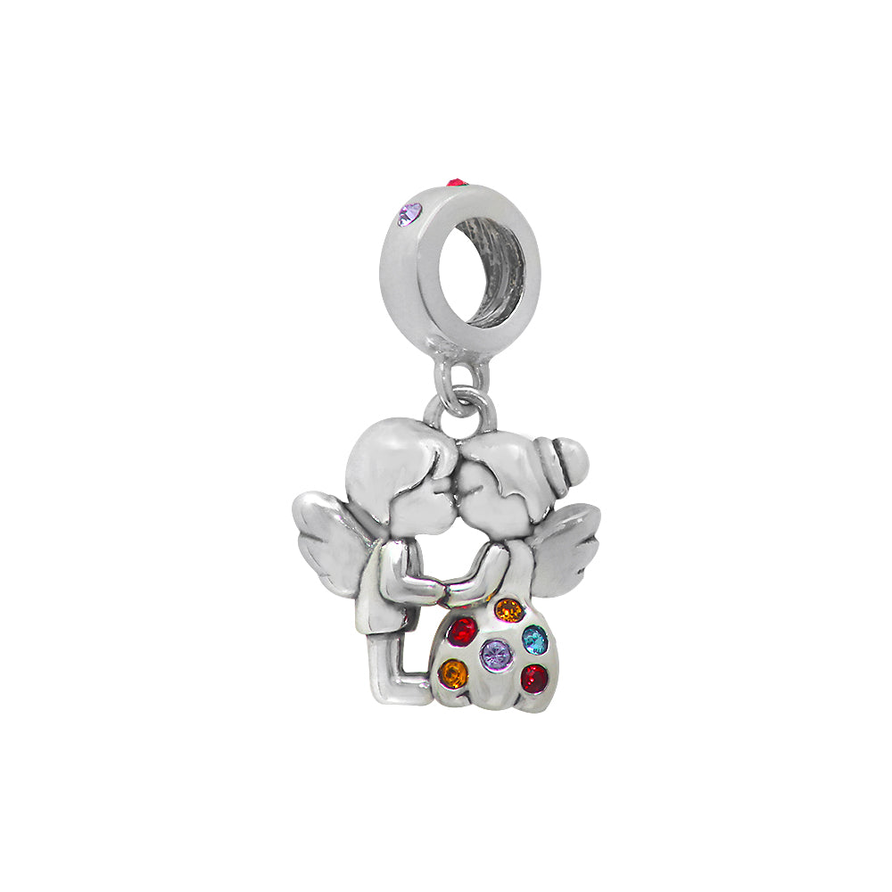 Cute Angels sterling silver charm for bracelets and necklaces by Jewelery4u