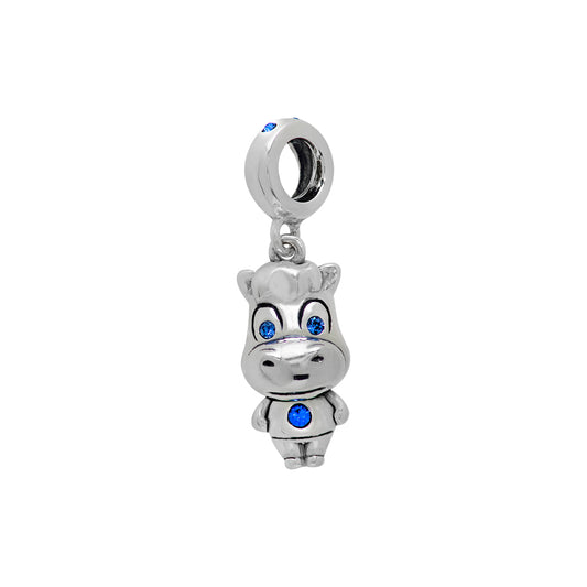 Cute Hippo sterling silver charm for bracelets and necklaces by Jewelery4u