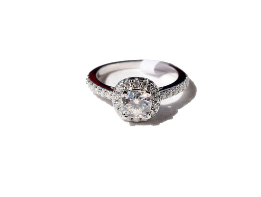 Moissanite Silver rings Bridal Engagement 1