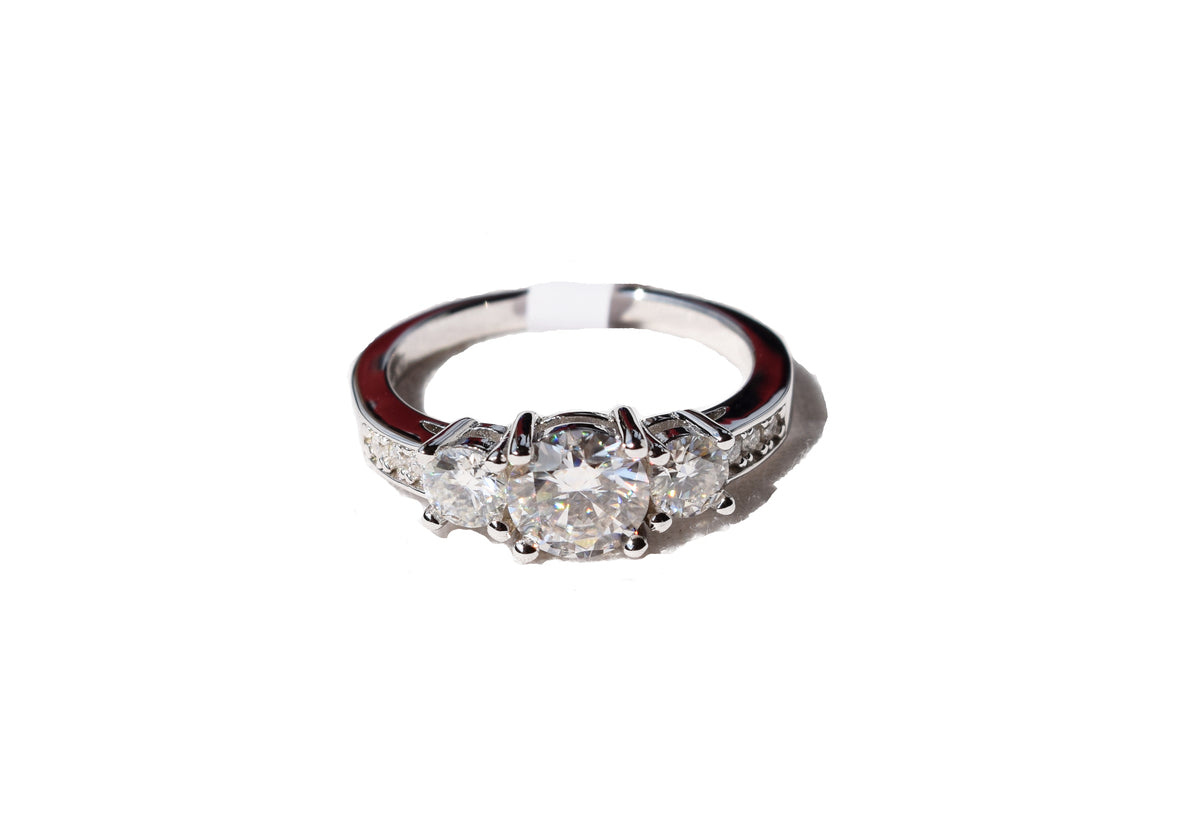 Moissanite Silver rings Bridal Engagement 1