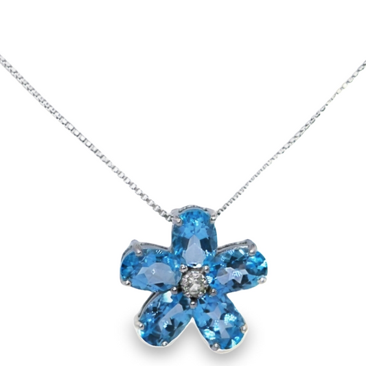 Blue Topaz Gemstone Chain Necklace