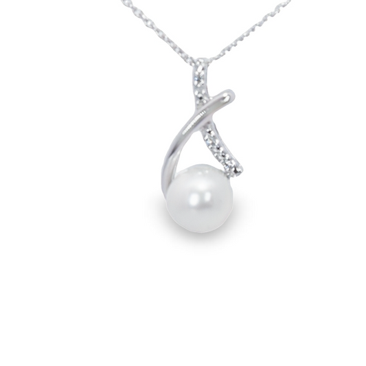 pendant, necklace, pearl, sterling silver, 2