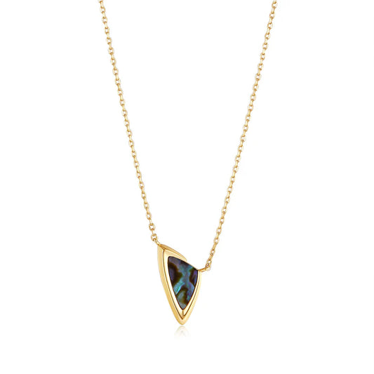 Gold Arrow Abalone Pendant Necklace by Ania Haie