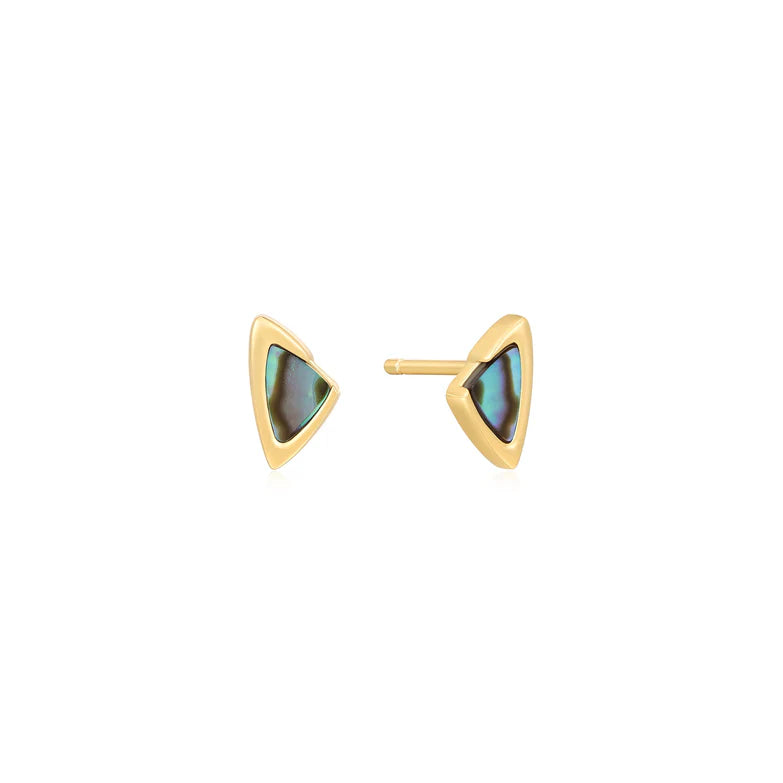 Gold Arrow Abalone Stud Earrings by Ania Haie