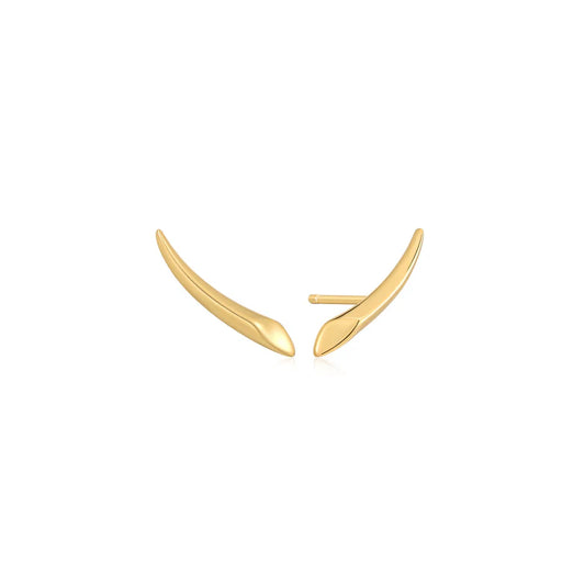 Gold Arrow Climber Stud Earrings by Ania Haie