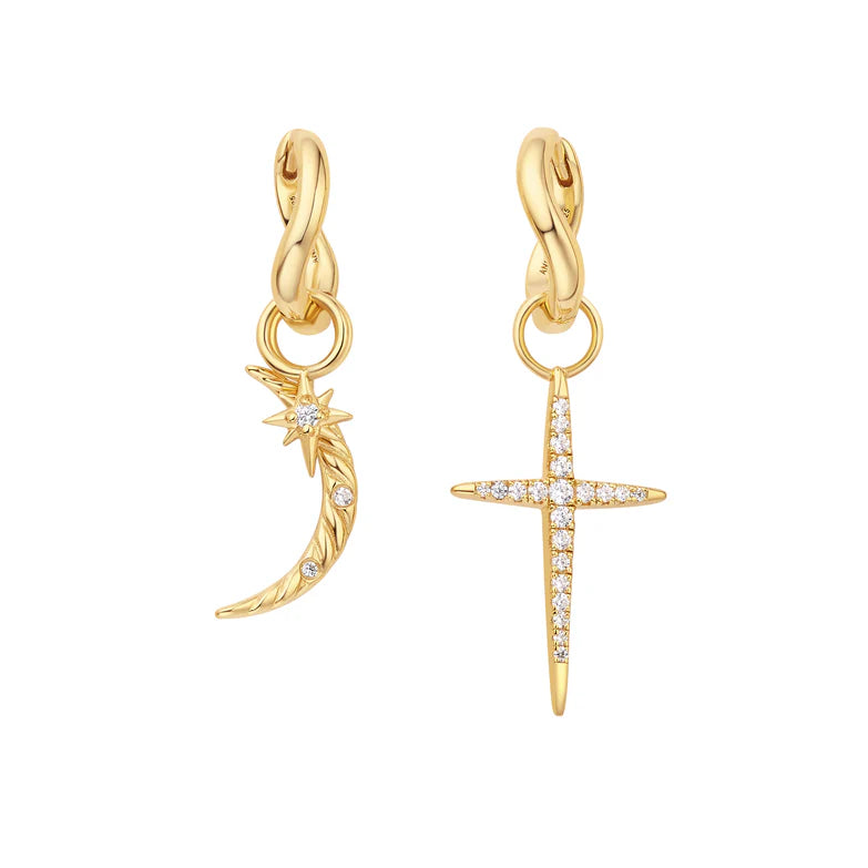 Gold Cross Earring Charm by Ania Haie