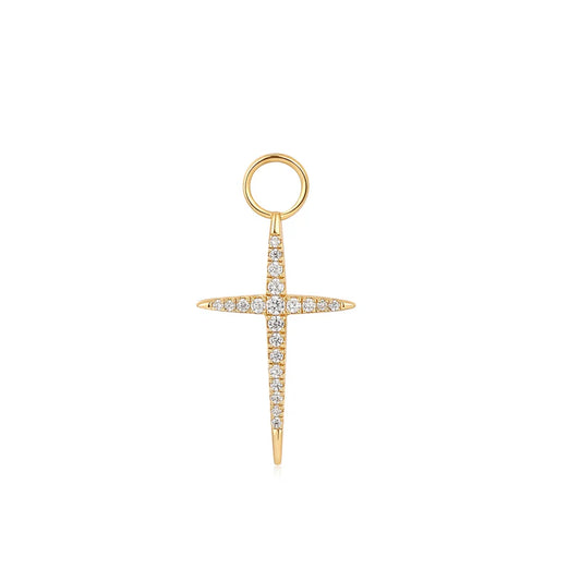 Gold Cross Earring Charm by Ania Haie