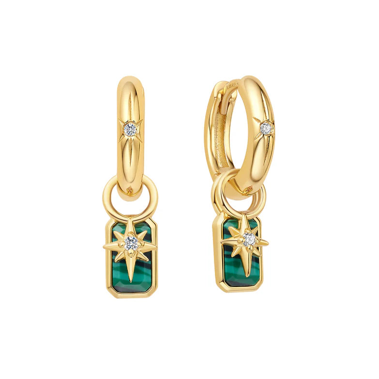 Gold Faceted Green Earring Charm by Ania Haie