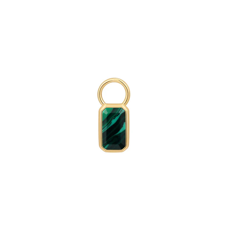 Gold Faceted Green Earring Charm by Ania Haie