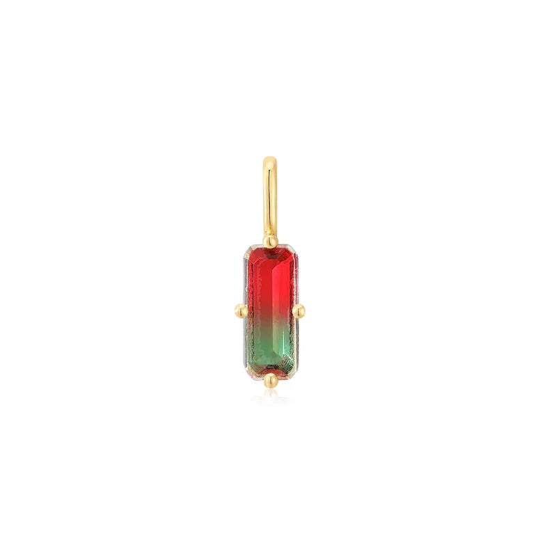 Gold Faceted Red Charm by Ania Haie